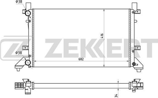 Zekkert MK-1108 - Радиатор, охлаждение двигателя autospares.lv