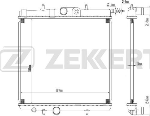 Zekkert MK-1102 - Радиатор, охлаждение двигателя autospares.lv