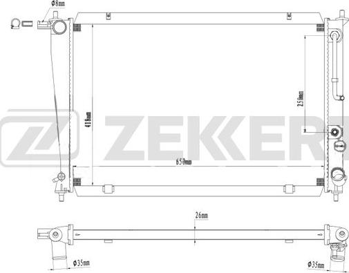 Zekkert MK-1110 - Радиатор, охлаждение двигателя autospares.lv