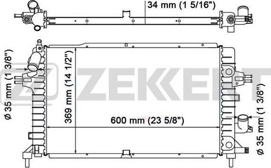 Zekkert MK-1188 - Радиатор, охлаждение двигателя autospares.lv