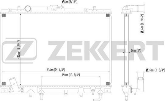 Zekkert MK-1131 - Радиатор, охлаждение двигателя autospares.lv