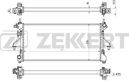 Zekkert MK-1133 - Радиатор, охлаждение двигателя autospares.lv