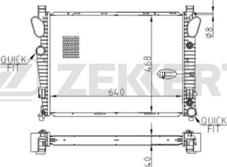 Zekkert MK-1132 - Радиатор, охлаждение двигателя autospares.lv