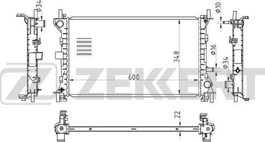 Zekkert MK-1123 - Радиатор, охлаждение двигателя autospares.lv