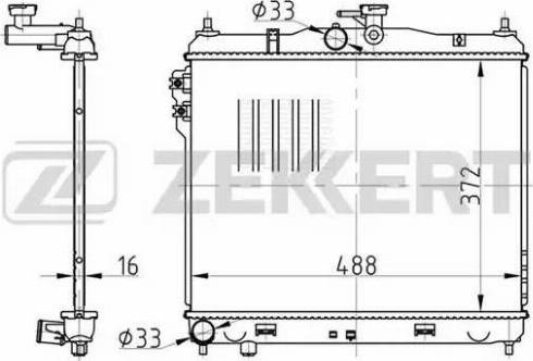 Zekkert MK-1172 - Радиатор, охлаждение двигателя autospares.lv