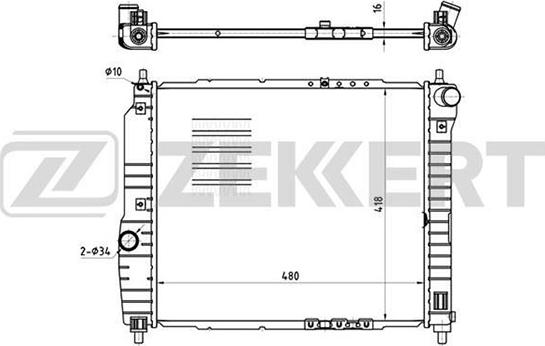 Zekkert MK-1177 - Радиатор, охлаждение двигателя autospares.lv