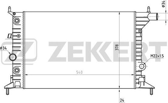 Zekkert MK-1345 - Радиатор, охлаждение двигателя autospares.lv