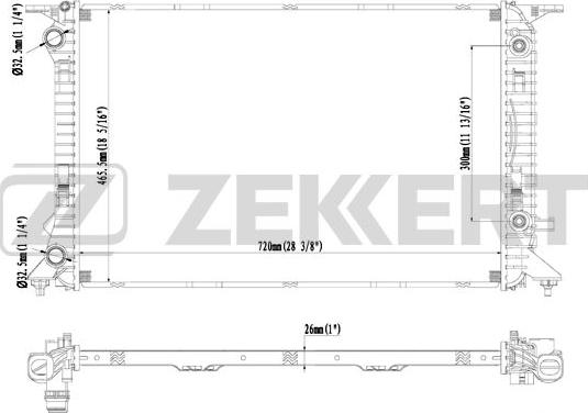 Zekkert MK-1367 - Радиатор, охлаждение двигателя autospares.lv