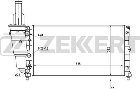 Zekkert MK-1310 - Радиатор, охлаждение двигателя autospares.lv