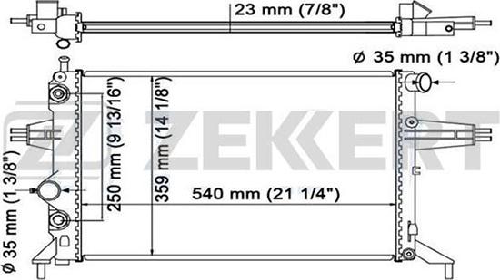 Zekkert MK-1380 - Радиатор, охлаждение двигателя autospares.lv