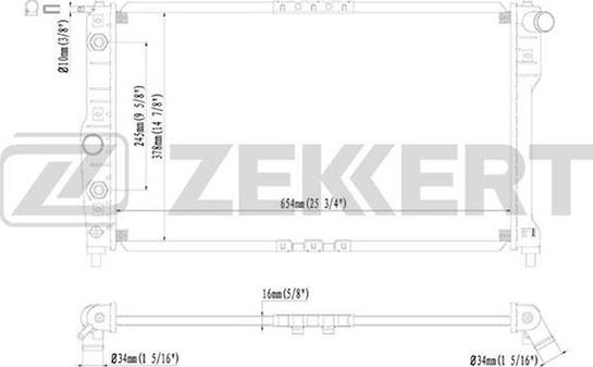 Zekkert MK-1382 - Радиатор, охлаждение двигателя autospares.lv