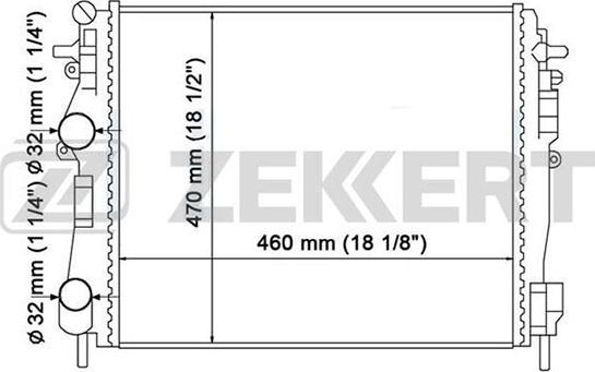 Zekkert MK-1299 - Радиатор, охлаждение двигателя autospares.lv