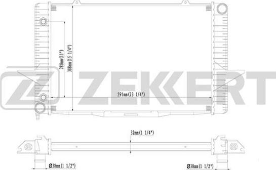 Zekkert MK-1294 - Радиатор, охлаждение двигателя autospares.lv