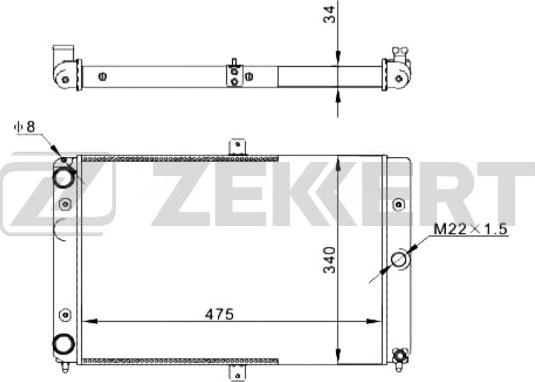 Zekkert MK-1297 - Радиатор, охлаждение двигателя autospares.lv