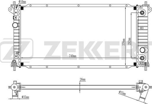 Zekkert MK-1252 - Радиатор, охлаждение двигателя autospares.lv