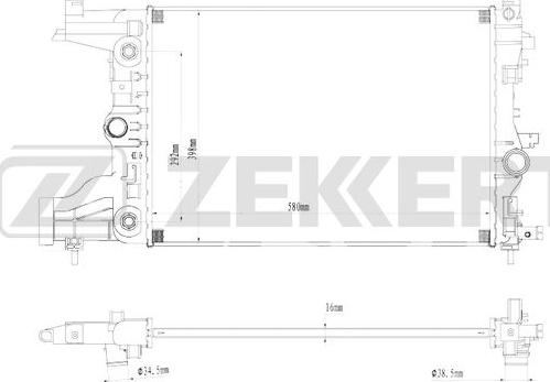 Zekkert MK-1260 - Радиатор, охлаждение двигателя autospares.lv