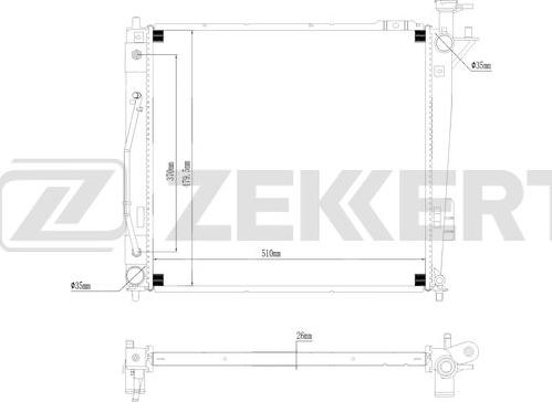 Zekkert MK-1261 - Радиатор, охлаждение двигателя autospares.lv