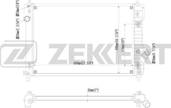 Zekkert MK-1206 - Радиатор, охлаждение двигателя autospares.lv