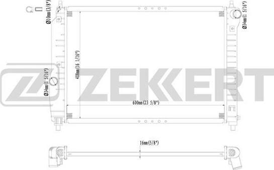 Zekkert MK-1201 - Радиатор, охлаждение двигателя autospares.lv