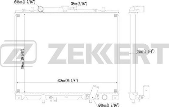 Zekkert MK-1218 - Радиатор, охлаждение двигателя autospares.lv