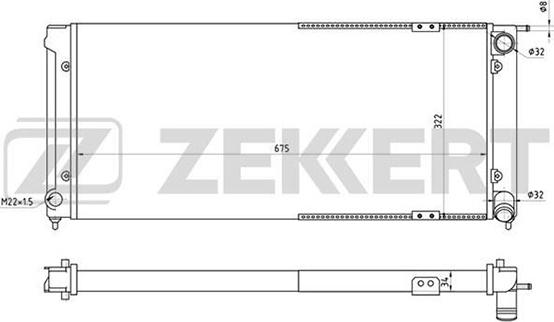 Zekkert MK-1212 - Радиатор, охлаждение двигателя autospares.lv