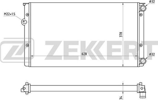 Zekkert MK-1281 - Радиатор, охлаждение двигателя autospares.lv