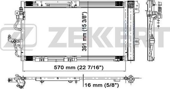 Zekkert MK-3037 - Конденсатор кондиционера autospares.lv