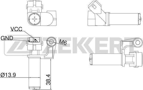 Zekkert SE-4011 - Датчик импульсов, коленвал autospares.lv