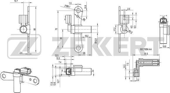 Zekkert SE-4032 - Датчик импульсов, коленвал autospares.lv