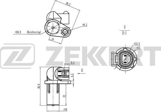 Zekkert SE-4074 - Датчик импульсов, коленвал autospares.lv