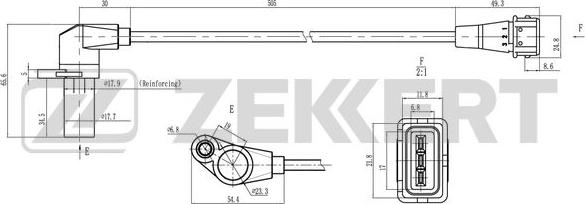 Zekkert SE-4078 - Датчик импульсов, коленвал autospares.lv