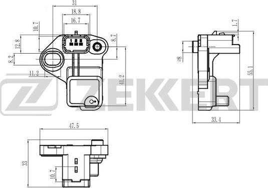 Zekkert SE-4107 - Датчик импульсов, коленвал autospares.lv