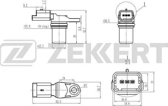 Zekkert SE-5014 - Датчик, положение распределительного вала autospares.lv