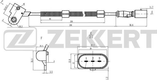 Zekkert SE-5028 - Датчик, положение распределительного вала autospares.lv