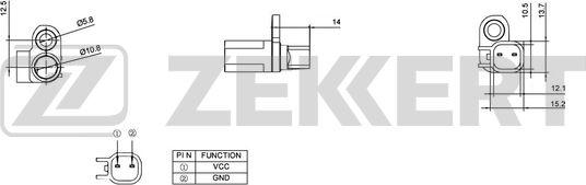 Zekkert SE-6055 - Датчик ABS, частота вращения колеса autospares.lv