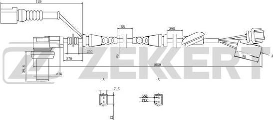 Zekkert SE-6002 - Датчик ABS, частота вращения колеса autospares.lv