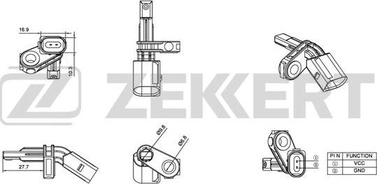 Zekkert SE-6015 - Датчик ABS, частота вращения колеса autospares.lv
