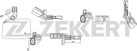 Zekkert SE-6010 - Датчик ABS, частота вращения колеса autospares.lv