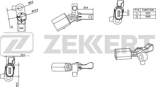 Zekkert SE-6013 - Датчик ABS, частота вращения колеса autospares.lv