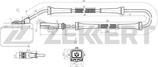 Zekkert SE-6221 - Датчик ABS, частота вращения колеса autospares.lv