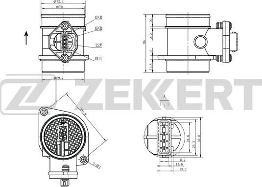 Zekkert SE-1060 - Датчик, давление во впускной трубе autospares.lv