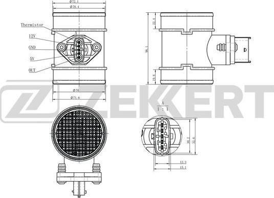 Zekkert SE-1067 - Датчик, давление во впускной трубе autospares.lv