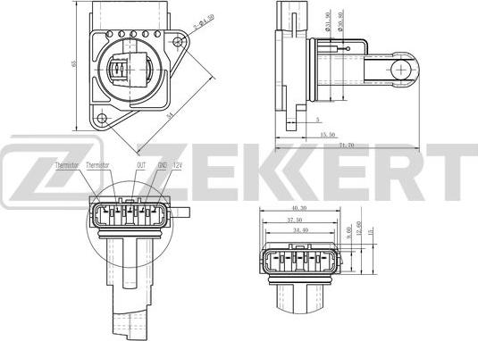 Zekkert SE-1007 - Датчик потока, массы воздуха autospares.lv