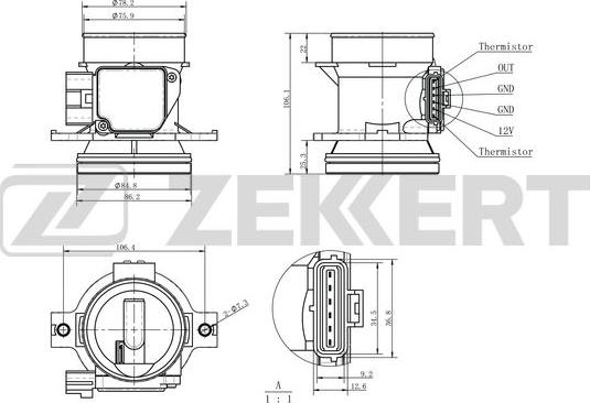 Zekkert SE-1080 - Датчик, давление во впускной трубе autospares.lv