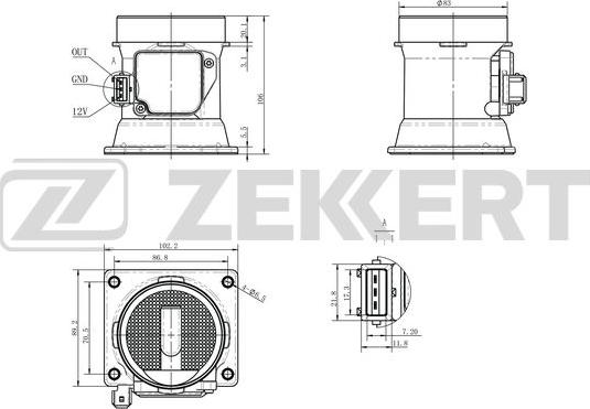 Zekkert SE-1082 - Датчик, давление во впускной трубе autospares.lv