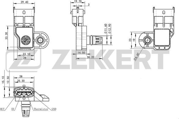 Zekkert SE-1039 - Датчик, давление во впускной трубе autospares.lv