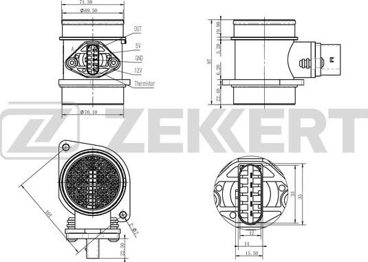 Zekkert SE-1021 - Датчик потока, массы воздуха autospares.lv