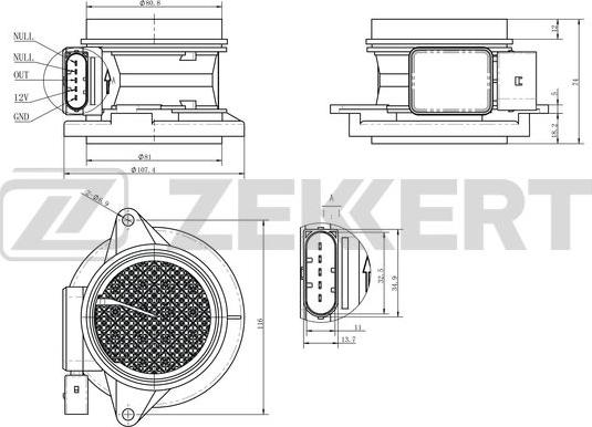 Zekkert SE-1073 - Датчик, давление во впускной трубе autospares.lv