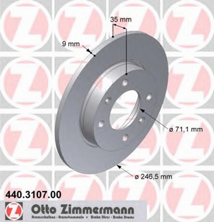 Zimmermann 440 3107 00 - Тормозной диск autospares.lv