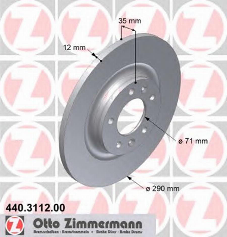 Zimmermann 440.3112.00 - Тормозной диск autospares.lv